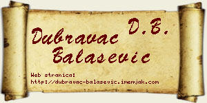 Dubravac Balašević vizit kartica